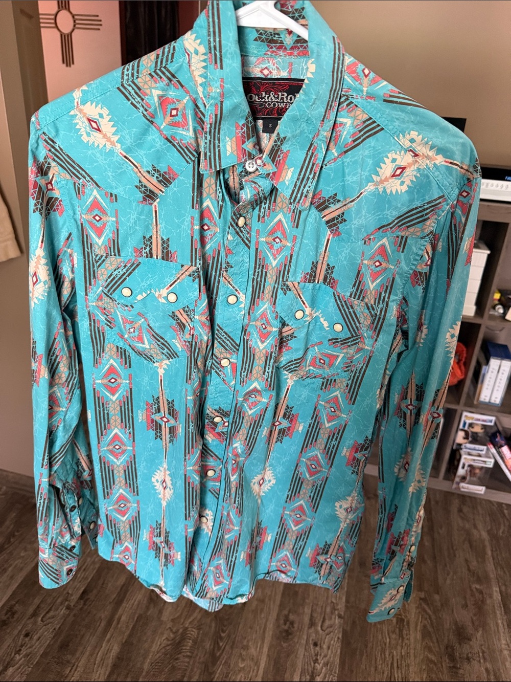 Men's Turquoise Button-Up Shirt